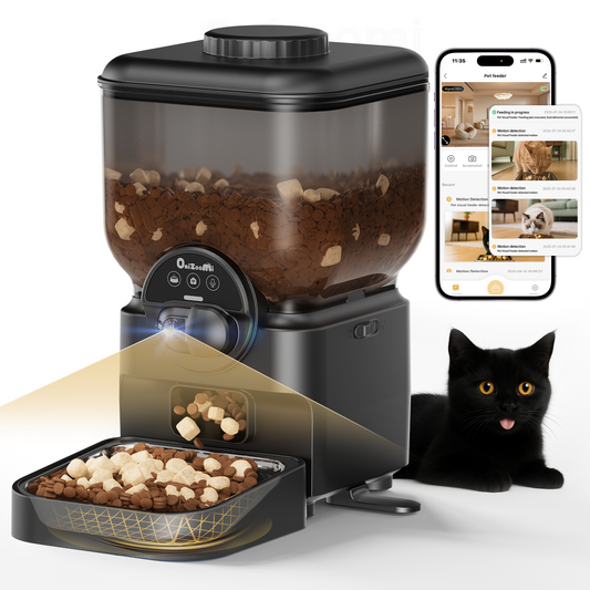 ONIZOOMI Magic Box Automatic Dog & Cat Feeder, HD Camera vision, 25-cup