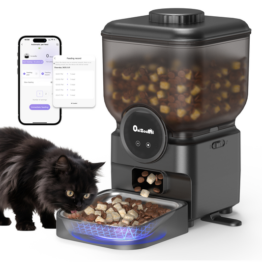 ONIZOOMI Magic Box Automatic Dog & Cat Feeder, Wi-Fi vision, 25-cup