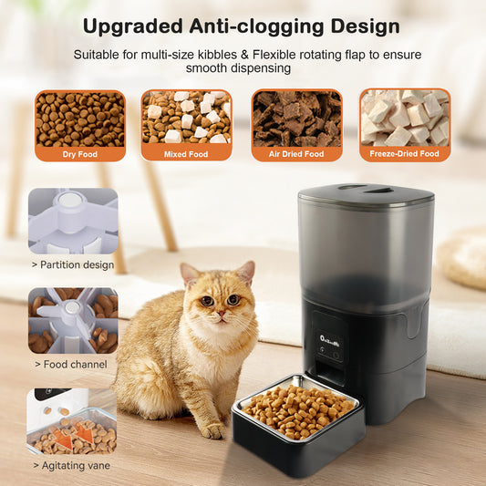 Onizoomi Smart Stainless Steel Bowl Automatic Cat & Dog Feeder, 25-Cup