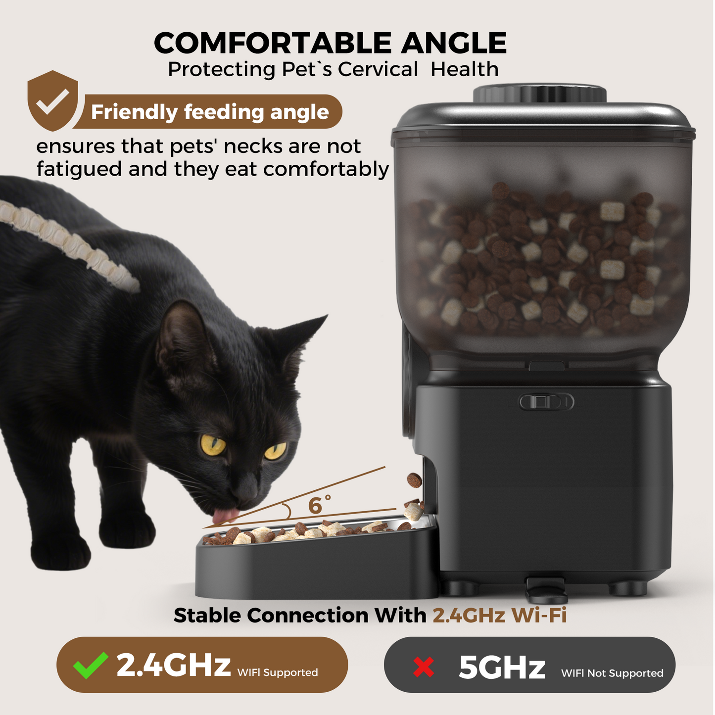 ONIZOOMI Magic Box Automatic Dog & Cat Feeder, Wi-Fi vision, 25-cup
